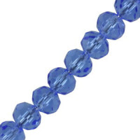 Faceted glass rondelle beads 8x6mm Light blue pearl shine coating